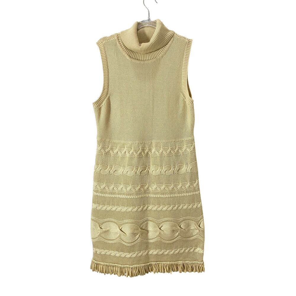 Calvin Klein Women's Knit Turtleneck Sweater Dress Sleeveless Sz L